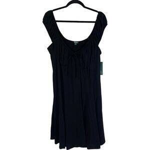 WILD FABLE Black Smocked Sweetheart Peasant‎ Mini Dress Size XXL - NWT